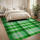 Vibrant Green Plaid Area Rug