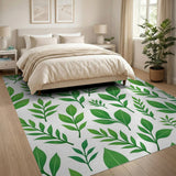 Green Vibrant Green Leaves Pattern Area Rug