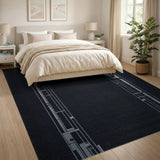 Bold Geometric Black White Black and White Area Rug