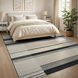 Striped Geometric Modern Bold Black White Striped Geometric Area Rug