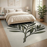 Olive Branch Leaf Area Rug