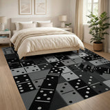 Tumbling Dominoes Black White Area Rug