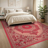 Ornate Red Persian Mandala Area Rug