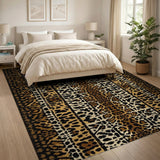 Leopard Print Brown Area Rug