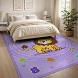 ODIKA Washable Kids Rug - Cute Lion Alphabet & Numbers Educational Nursery Play Rug
