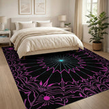 Neon Pink Cyan Mandala Area Rug