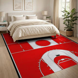 Red Basketball Court Area Rug