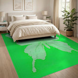 Lime Green Pixelated Butterfly Area Rug