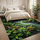Lush Mossy Fern Stream Area Rug