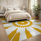 Radiant Yellow Starburst Area Rug