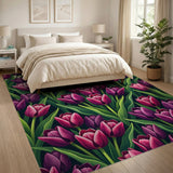 Purple Tulip Field Floral Rug