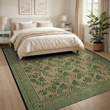 Green Vine Leaf Persian Area Rug