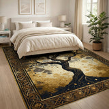 Golden Tree of Life Geometric Area Rug