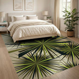 Green Green Geometric Starburst Area Rug