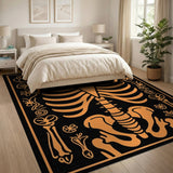 Orange Skeleton Floral Heritage Rug