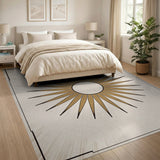 Golden Sunburst Geometric Geometric Modern Area Rug