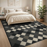 Geometric Modern Black and White Black White Diamond Geometric Area Rug