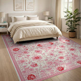 Floral Vintage Pink Floral Vintage Area Rug