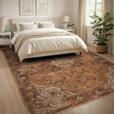 Brown Tan Traditional Persian Medallion Rug