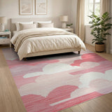Dreamy Pink Clouds Geometric Area Rug