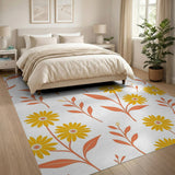 Multi-color and Patterns Sunny Yellow Daisy Floral Area Rug