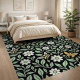 Daisy Butterfly Bee Floral Area Rug