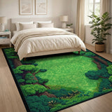 Lush Green Forest Glade Area Rug