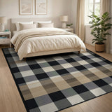 Grey Beige Buffalo Plaid Area Rug