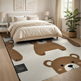 Adorable Brown Teddy Bear Kids Area Rug