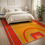 Orange Basketball Orange Basketball Court Area Rug