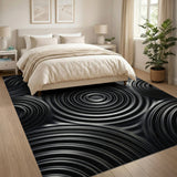 Grey Wavy Ripple Modern Area Rug