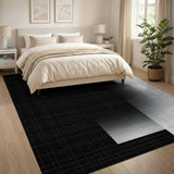 Modern Black White Halftone Gradient Rug