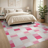 Pink Geometric Mosaic Area Rug