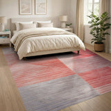 Blush Pink Geometric Abstract Area Rug