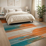 Bold Orange Sun Geometric Area Rug