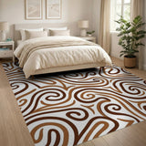 Swirling Brown Abstract Area Rug