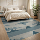 Teal Mountain Tent Adventure Area Rug