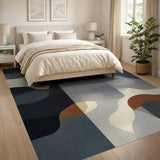 Abstract Area Abstract Wavy Multi-Color Area Rug