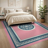 Pink Ornate Medallion Area Rug