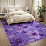 Floral Vintage Purple Floral Bloom Area Rug