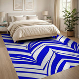 Modern Blue Chevron Zigzag Area Rug
