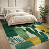 Abstract Green Cactus Area Rug