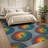Rainbow Spoke Geometric Area Rug