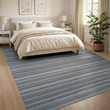 Grey Striped Woven Area Rug
