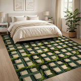 Green Trellis Vine Lattice Area Rug