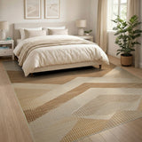 Beige Geometric Triangle Area Rug