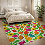 Vibrant Floral Beetle Area Rug