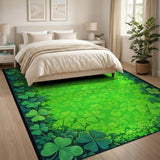 Green Lush Shamrock Clover Area Rug