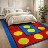 Bold Yellow Circle Multi-Color Geometric Rug