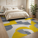 Geometric Modern Yellow Bold Yellow Geometric Area Rug
